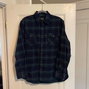 Jachs MFG Heritage Flannel Shirt Mens Size L Large Plaid Long Sleeve Button Up